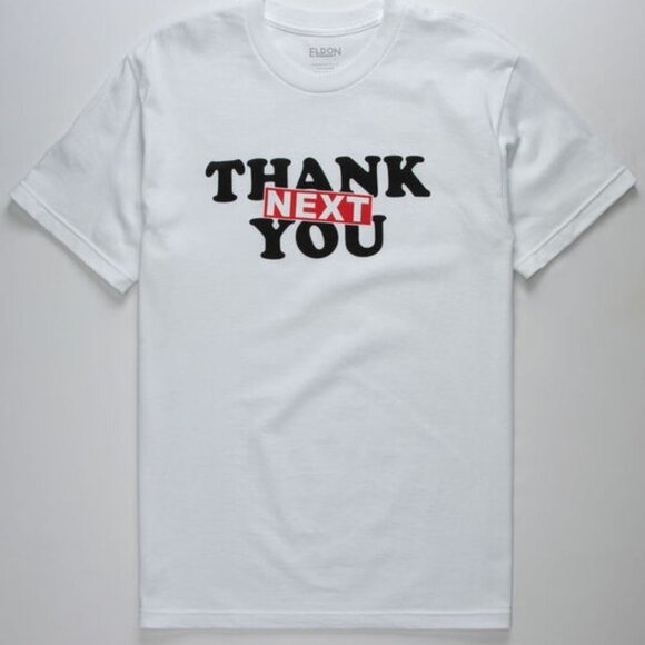 #15❤️ ELDON Thank You Next White Mens T-Shirt XXL - Picture 1 of 1